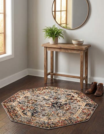 Blue Saturn Octagon Rug