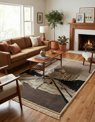 4' 6 x 6' 6 Neda Wool Rug