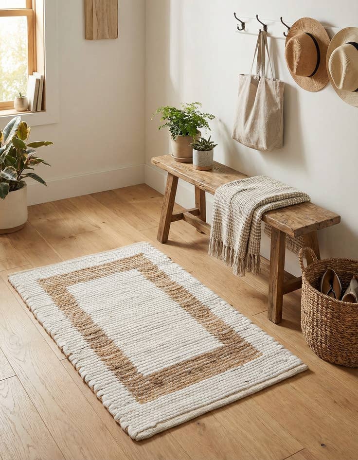 Detail image of  2' x 3' 1  Hand Woven Chindi Jute Rug