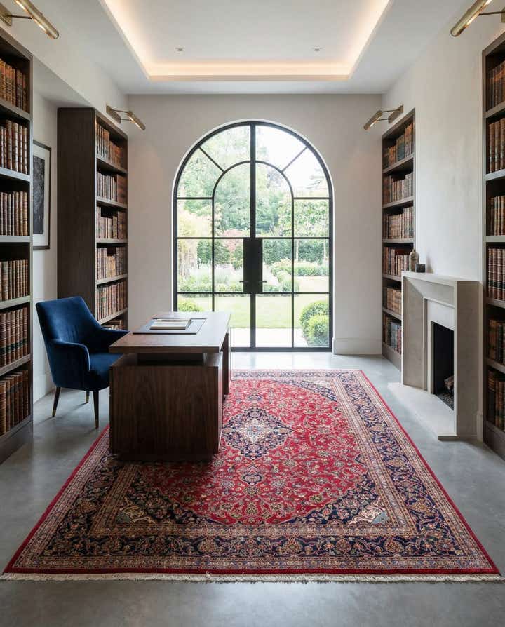 9' 9 x 12' 7 Hand Knotted Mashad Persian Wool Rug
