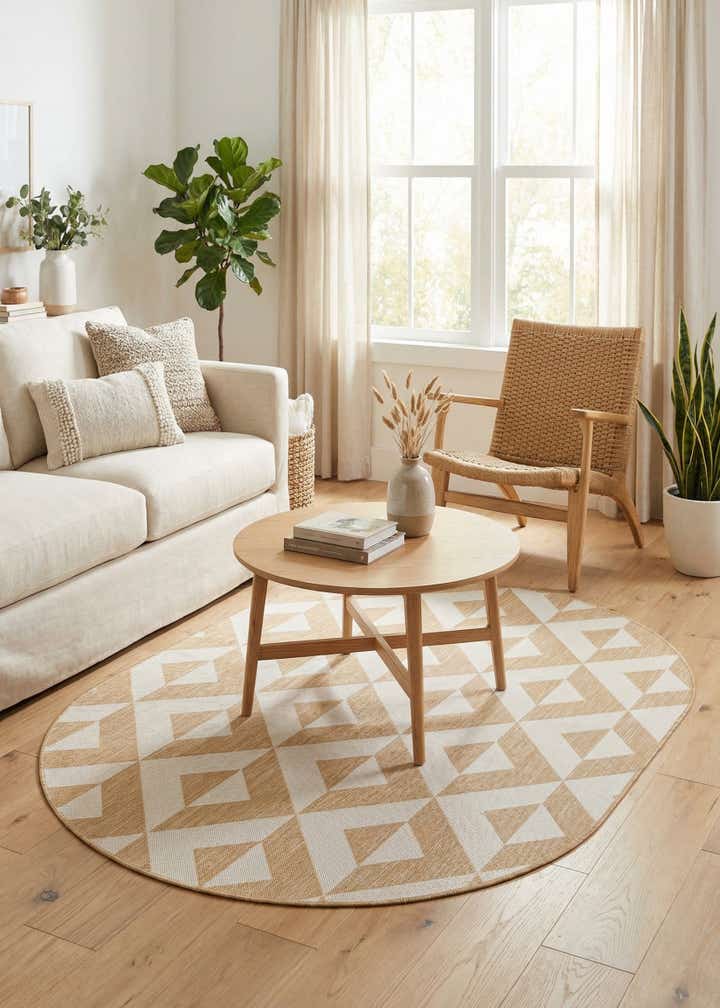 5' 3 x 8' Easy-Clean Jill Zarin Napa Indoor / Outdoor Oval Rug