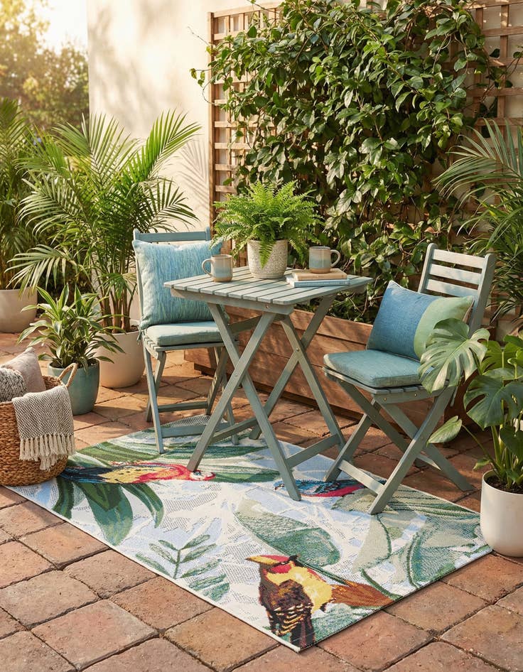 Detail image of 2' x 3'  Washable Botanical Indoor / Outdoor Rug