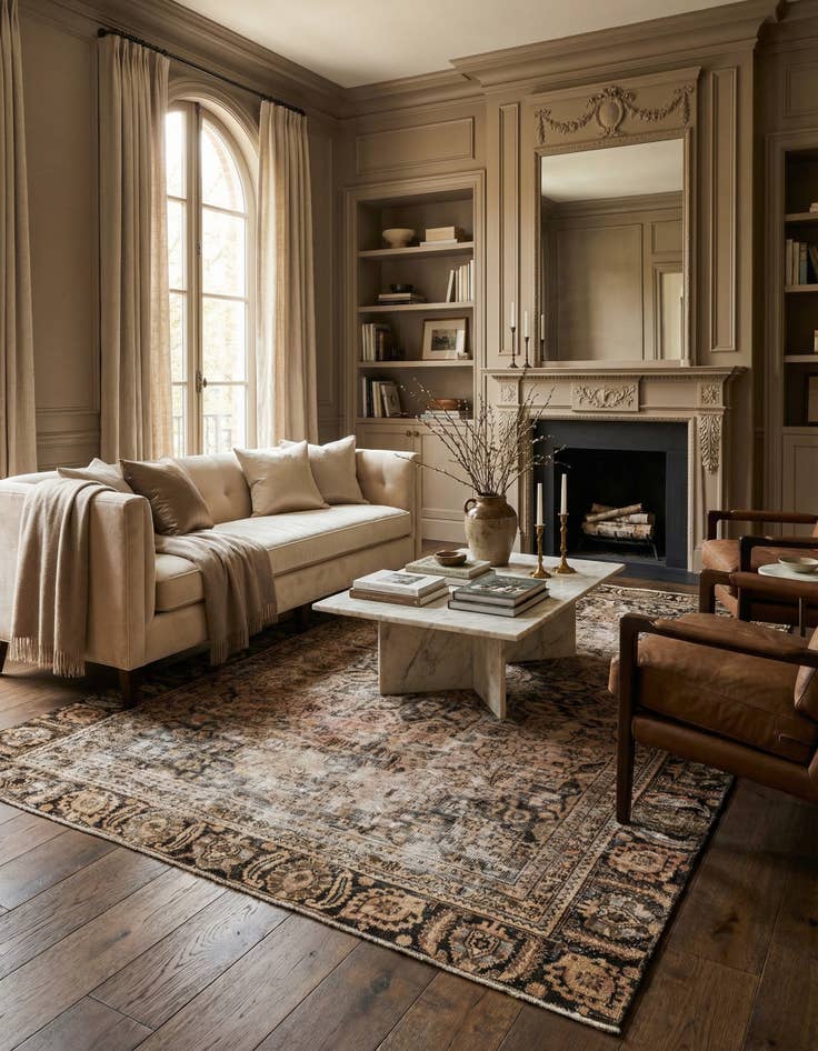 Detail image of 6' 2 x 9'  Hand Knotted Ultra Vintage Persian Wool Rug