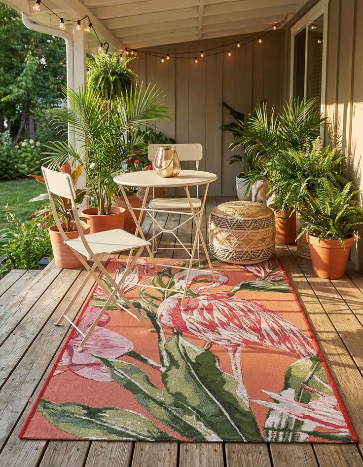 Detail image of  2' x 3'  Washable Botanical Indoor / Outdoor Rug