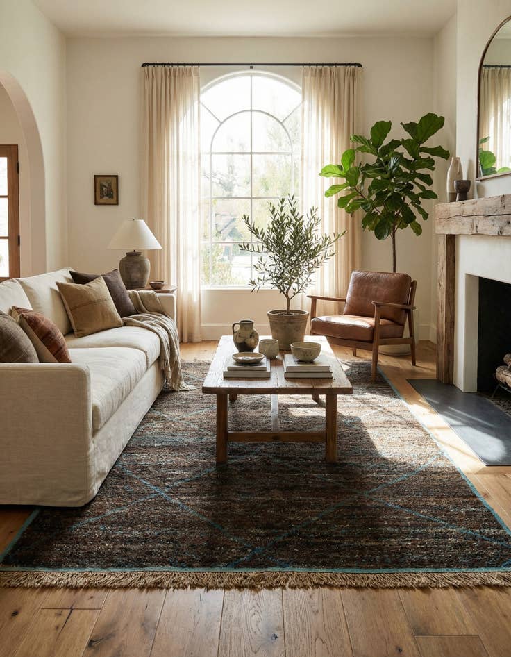 Detail image of 6' 2 x 9' 5  Hand Knotted Moroccan Wool Rug