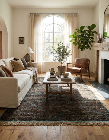 6' 2 x 9' 5 Hand Knotted Moroccan Wool Rug