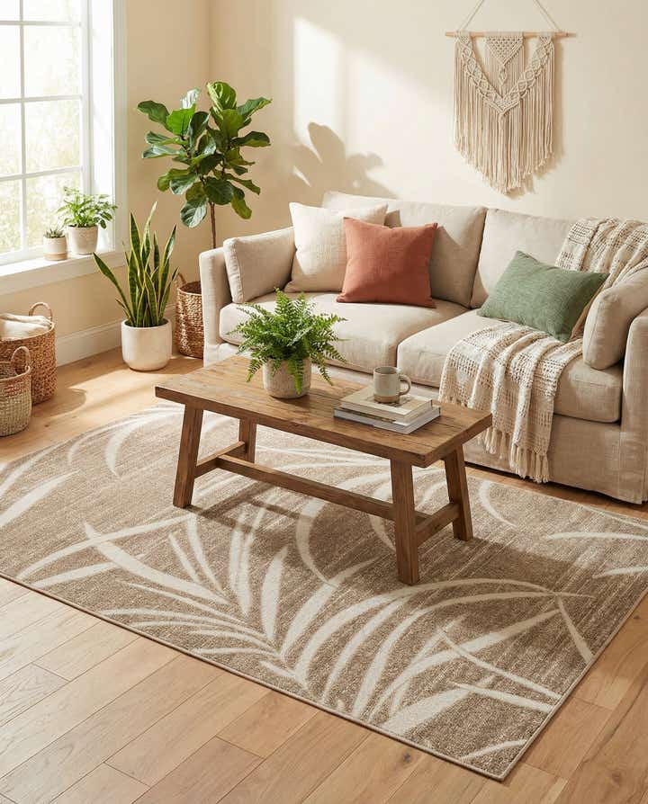 5' x 8' Easy-Clean Botanical Indoor / Outdoor Rug