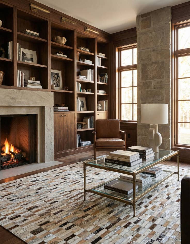 Detail image of  5' 2 x 7' 10 Cowhide - Patchwork Rug