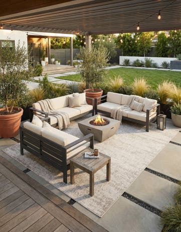 9' x 12' Easy-Clean Modern Indoor / Outdoor Rug