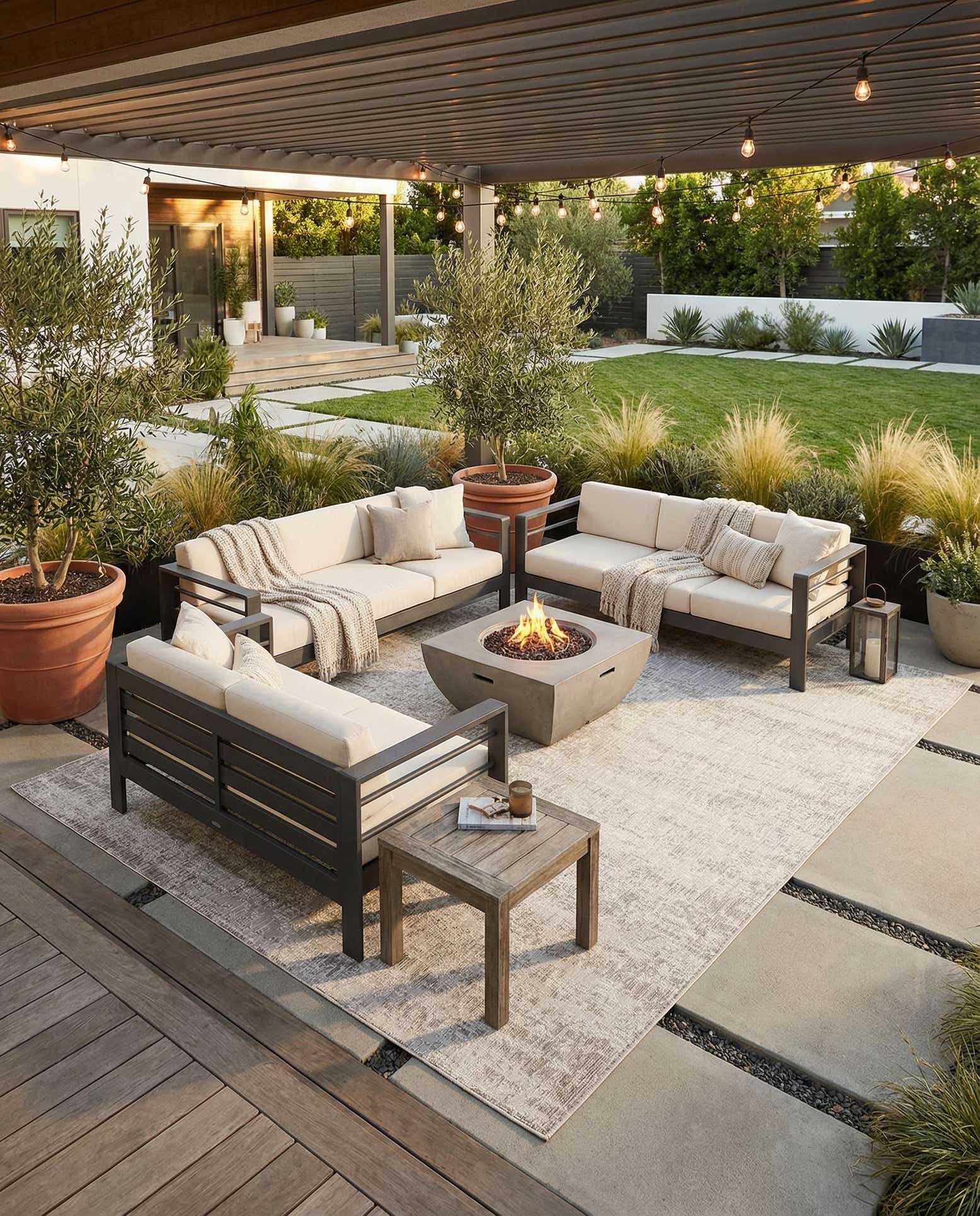 9' x 12' Easy-Clean Modern Indoor / Outdoor Rug