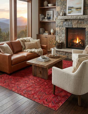 5' 2 x 7' 10 Cowhide Rug