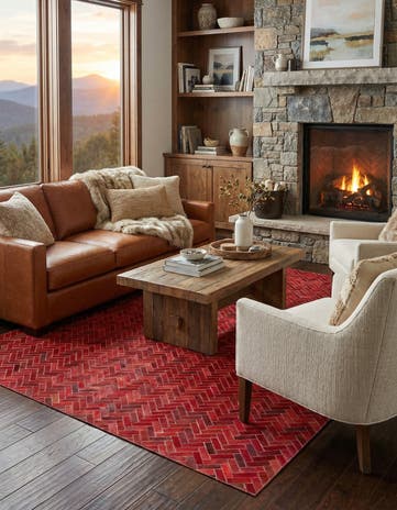 5' 2 x 7' 10 Cowhide Rug