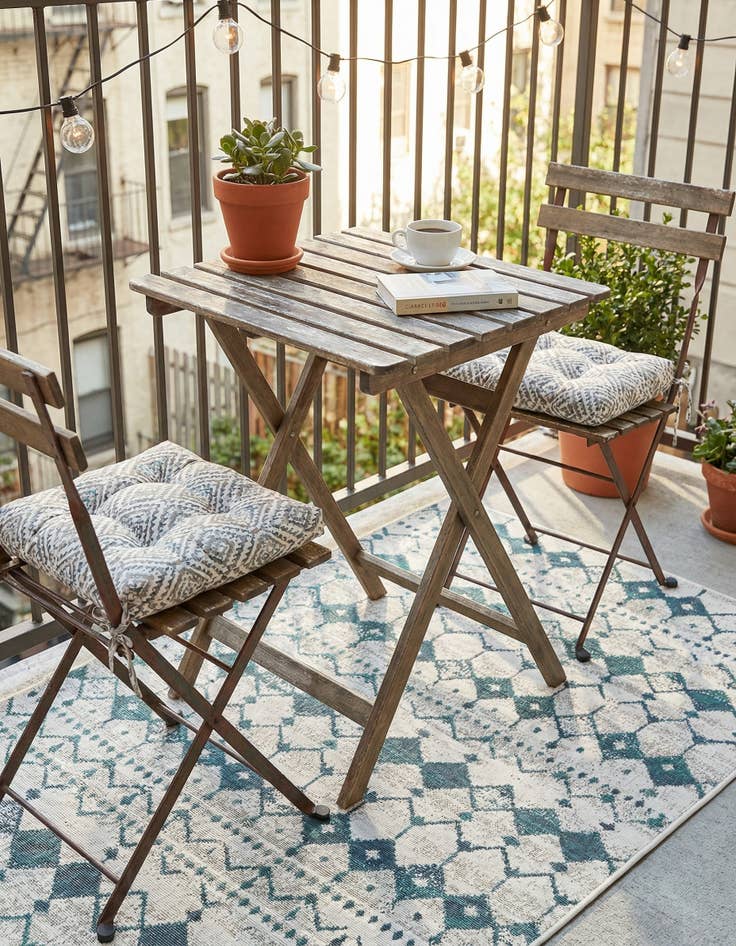 Detail image of 1' 3 x 1' 3  Washable Trellis Indoor / Outdoor Sample Rug