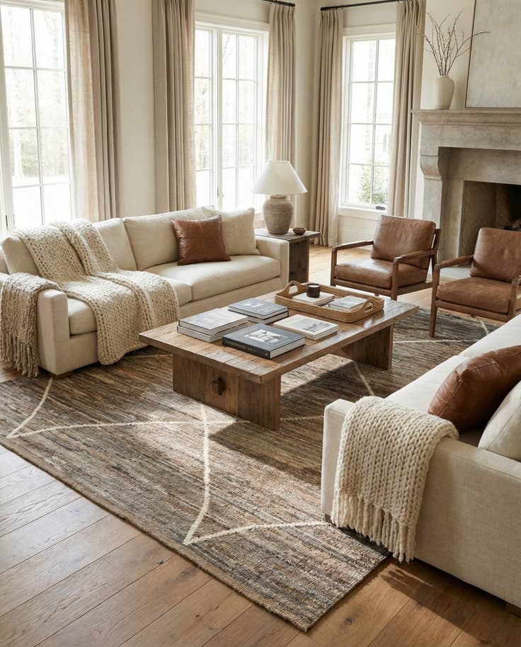 Detail image of 8' 9 x 9' 10 Hand Knotted Moroccan Wool Rug