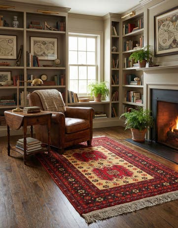 3' x 4' 8 Hand Knotted Afghan Akhche Wool Rug