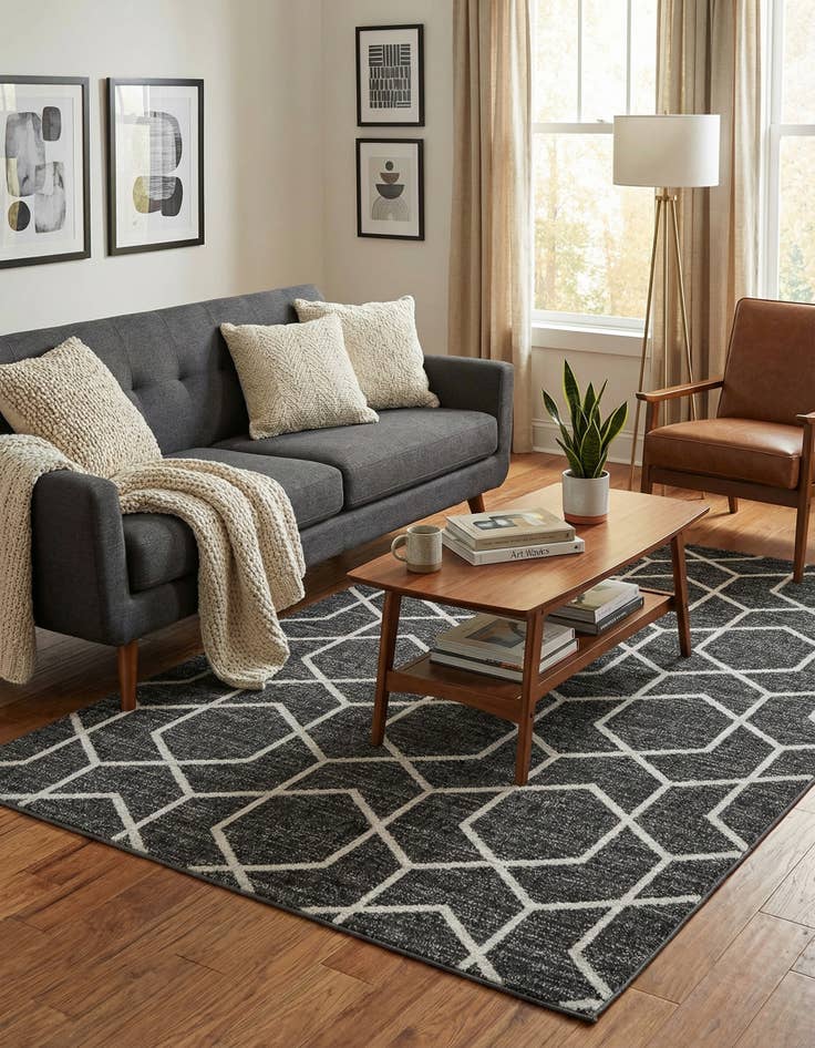 Detail image of 5' 3 x 8' Eco Trellis Rug