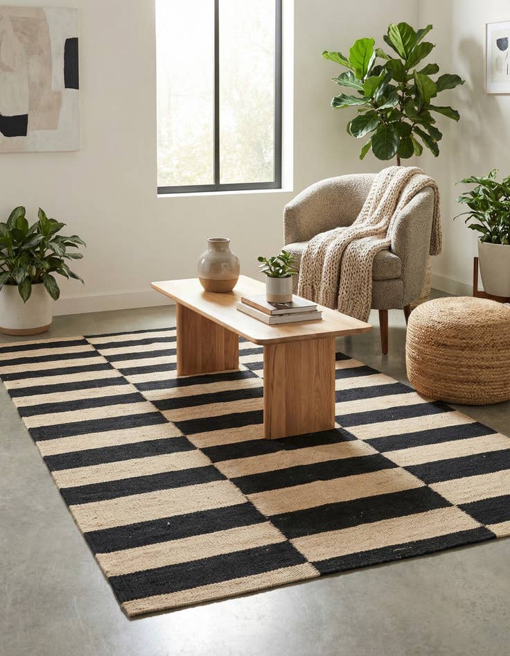 Detail image of 2' 8 x 3' 10  Hand Woven Kilim Modern Wool Rug