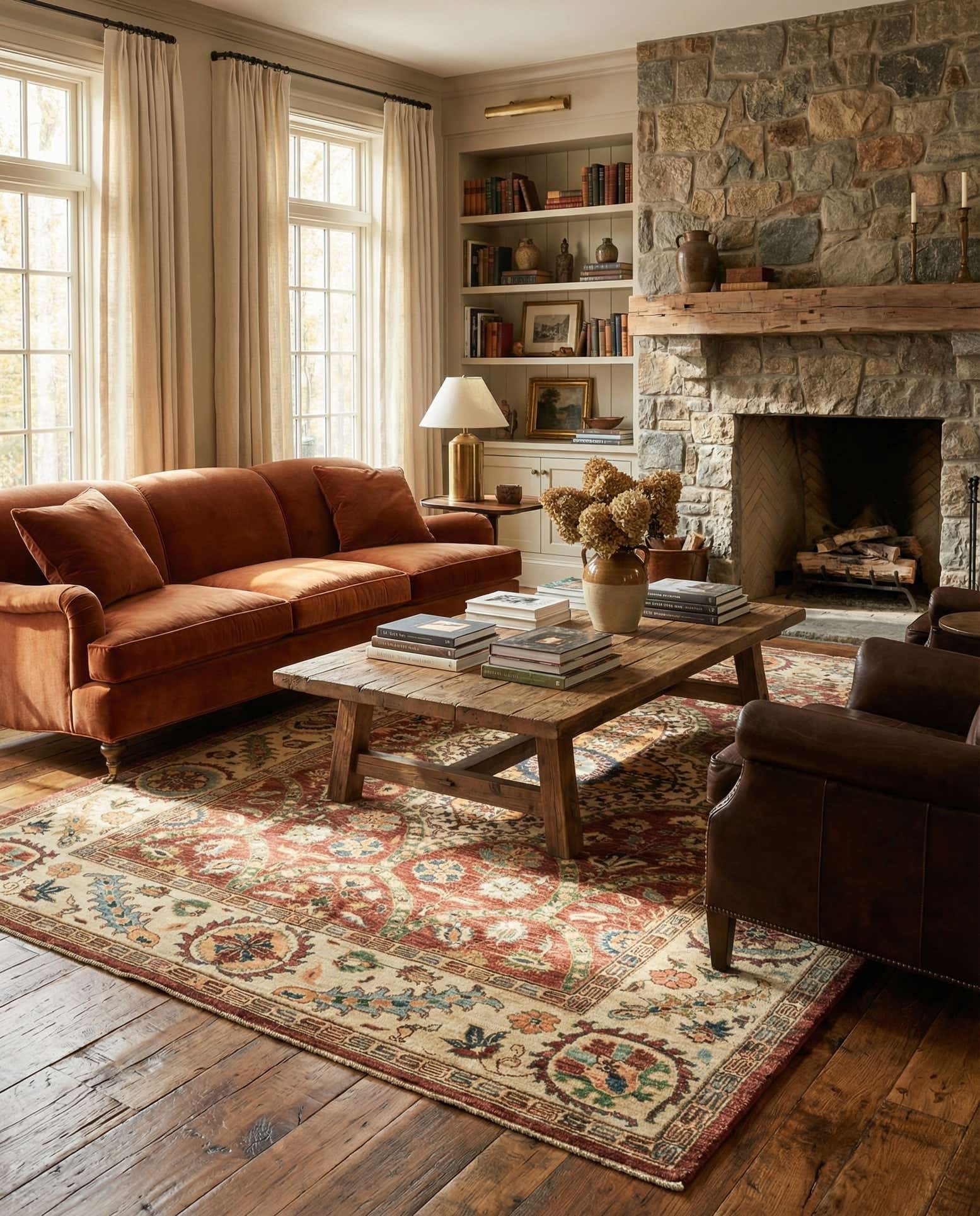 5' 7 x 8' Hand Knotted Peshawar Ziegler Rug