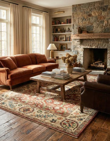 5' 7 x 8' Hand Knotted Peshawar Ziegler Rug
