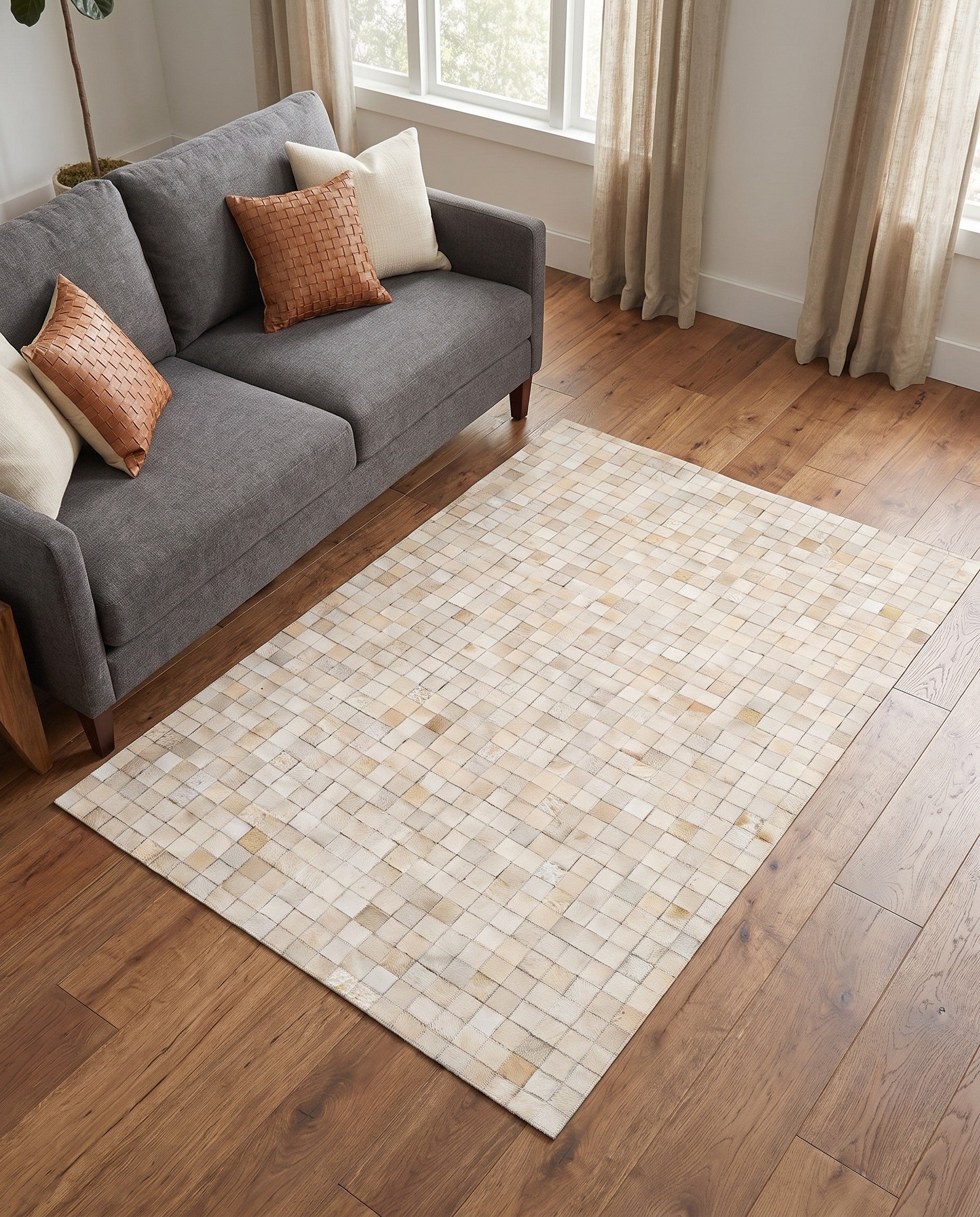 4' 1 x 5' 8 Cowhide Stocks Rug