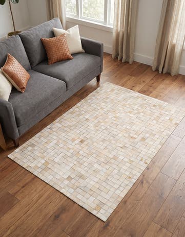 4' 1 x 5' 8 Cowhide Stocks Rug