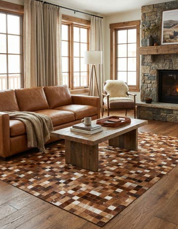 5' 1 x 8' 2 Cowhide Stocks Rug