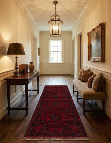 2' 8 x 6' 11 Hand Knotted Khal Mohammadi Wool Runner Rug
