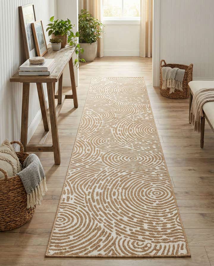 2' 7 x 12' Easy-Clean Modern Indoor / Outdoor Runner Rug