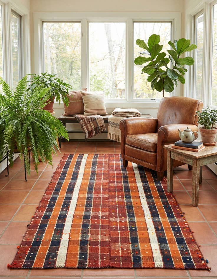 Detail image of  4' 6 x 7' 10 Jajim Wool Rug