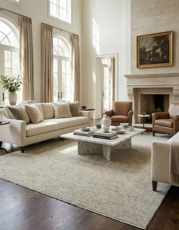 Detail image of 7' 11 x 9' 10  Hand Knotted Ziegler Rug