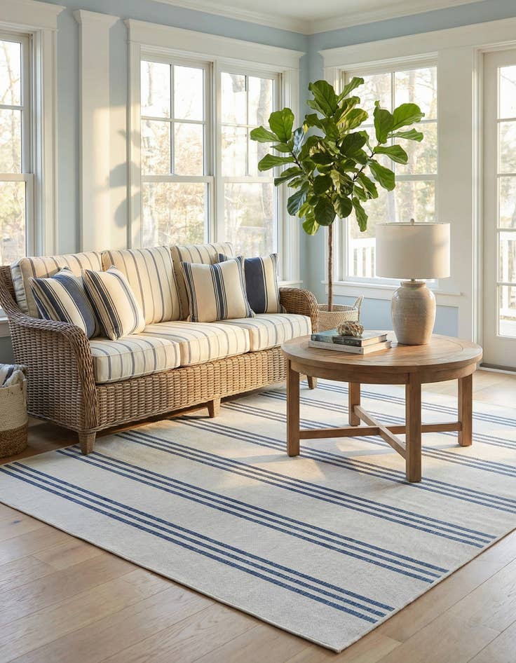 Detail image of  7' 10 x 10'  Washable Jill Zarin Anguilla Indoor / Outdoor Rug