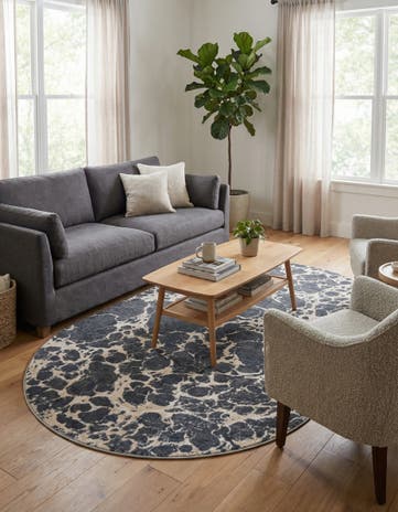 Gray Oasis Oval Rug