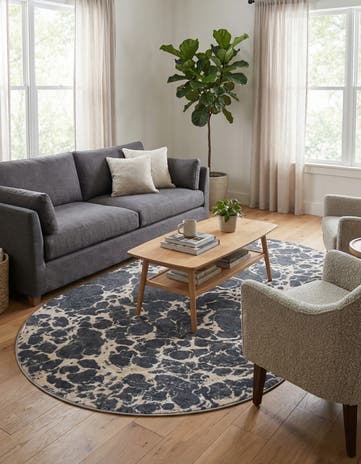Gray Oasis Oval Rug