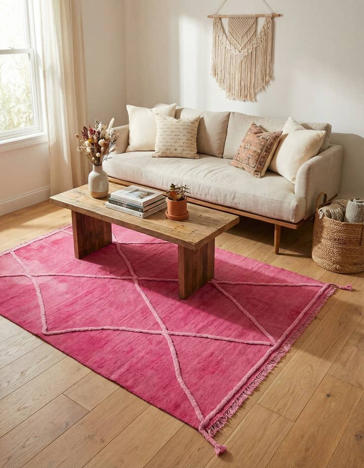 Detail image of 3' 11 x 5' 9  Hand Woven Kilim Modern Wool Rug