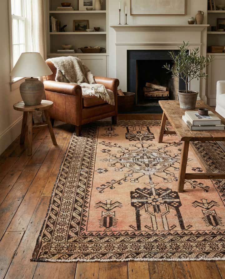 4' x 6' 4 Hand Knotted Ultra Vintage Persian Wool Rug