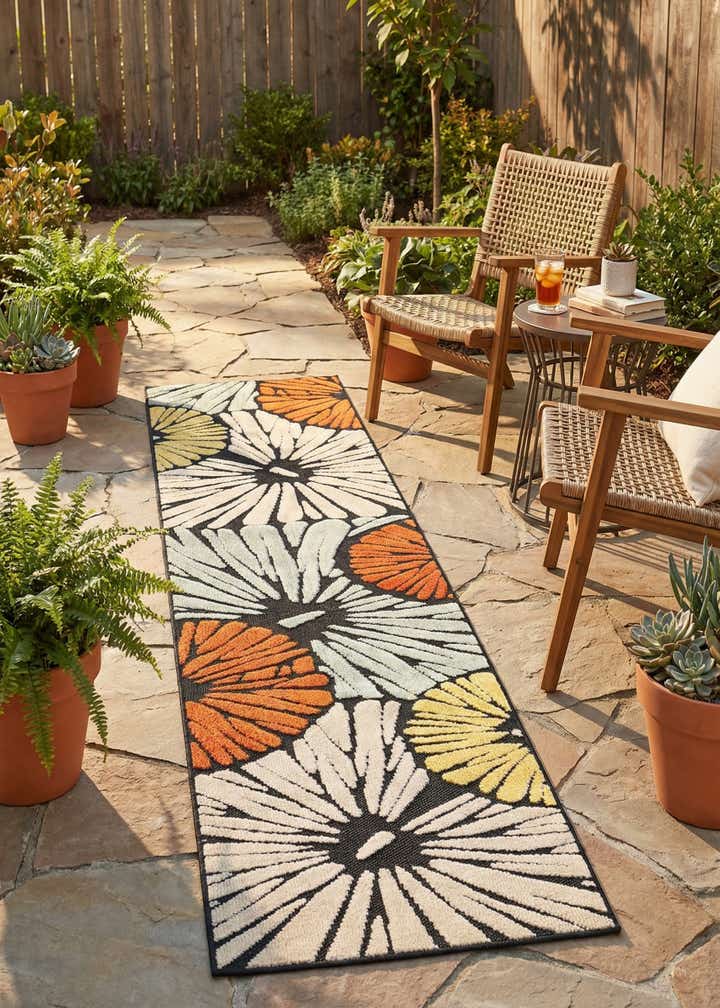 2' 7 x 10' Easy-Clean Casablanca Indoor / Outdoor Runner Rug