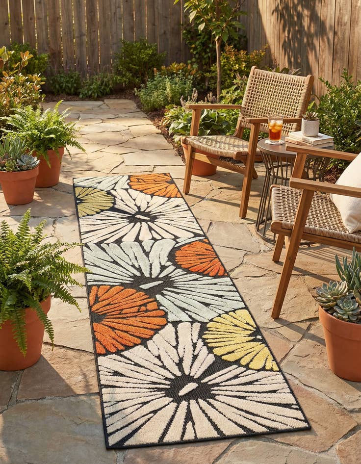 Detail image of 2' 7 x 10'  Washable Casablanca Indoor / Outdoor Runner Rug