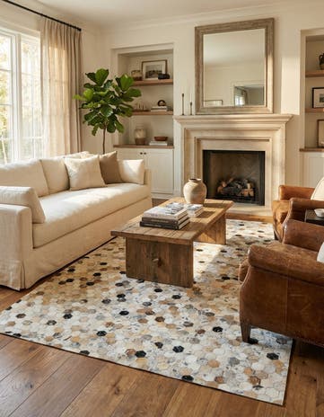 5' x 8' Cowhide Stocks Rug