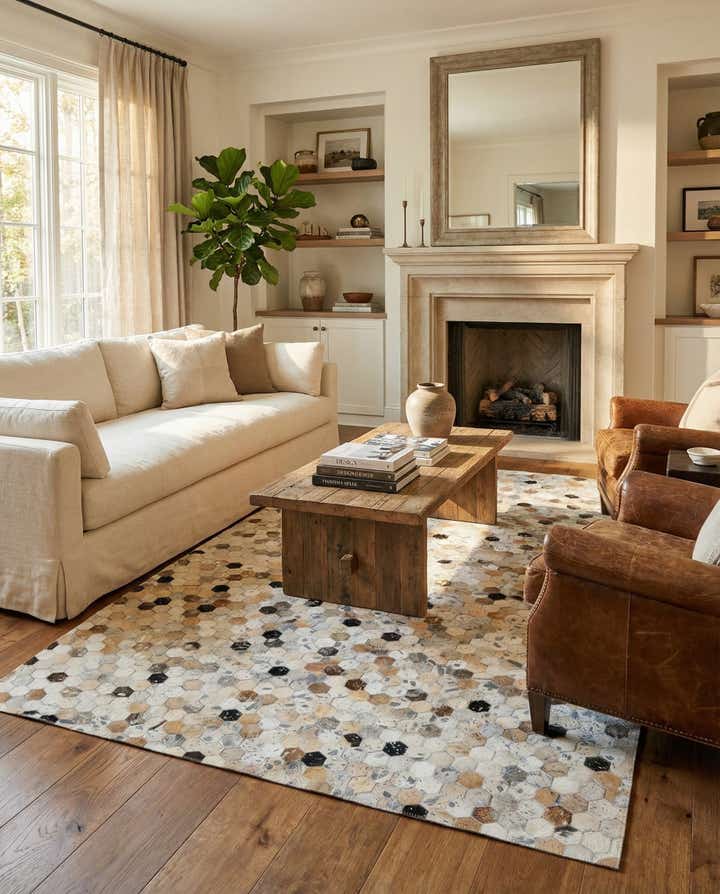 5' x 8' Cowhide Stocks Rug