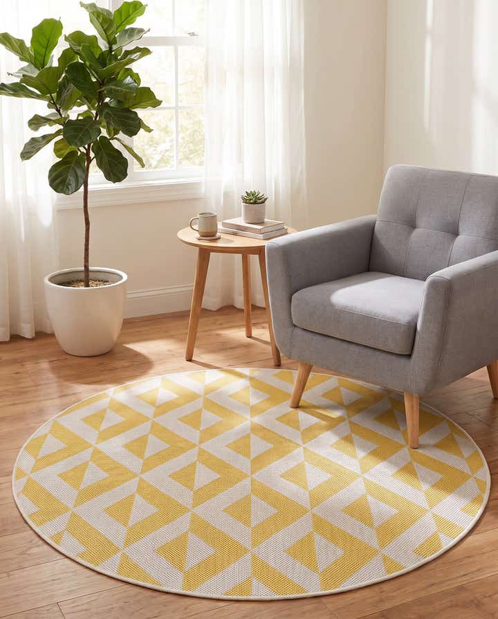 4' x 4' Easy-Clean Jill Zarin Napa Indoor / Outdoor Round Rug
