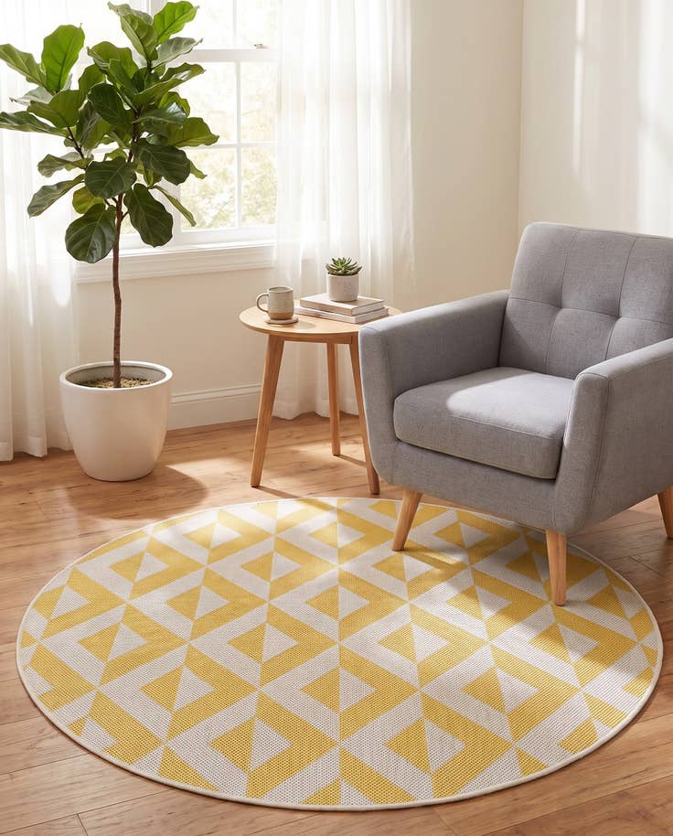 Detail image of 4' x 4' Easy-Clean Jill Zarin Napa Indoor / Outdoor Round Rug
