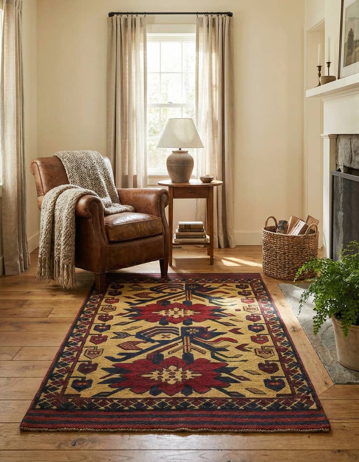 Detail image of  2' 9 x 4' 6  Hand Knotted Sumak Wool Rug