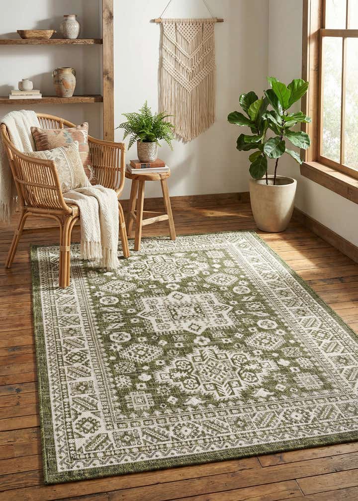 4' x 6' Easy-Clean Aztec Indoor / Outdoor Rug