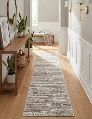 Ivory Sepia Runner Rug