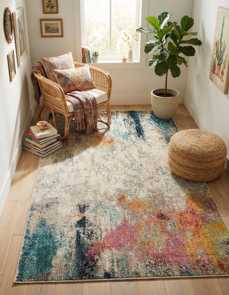 Detail image of 5' x 8'  Washable Spectrum Rug