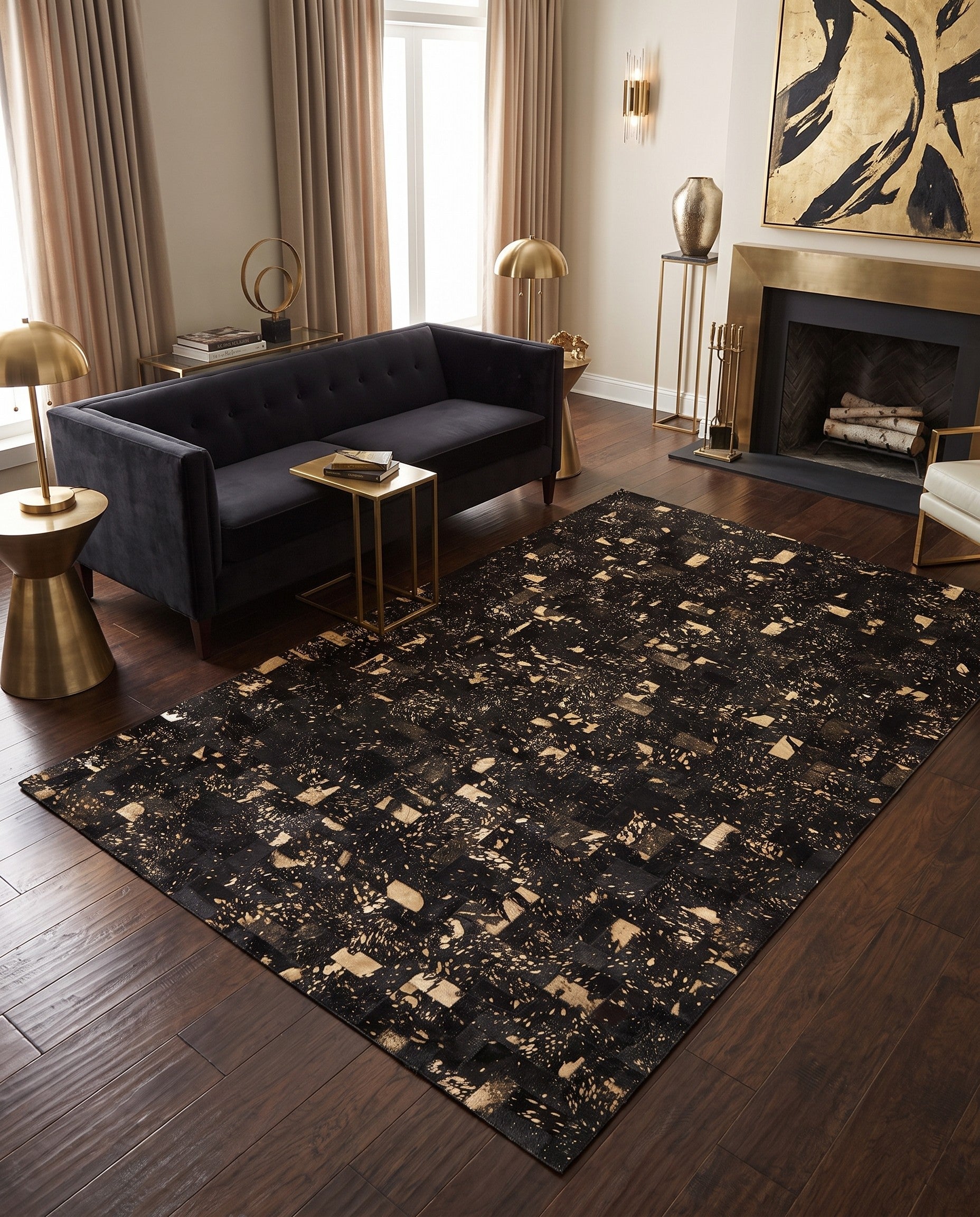 5' x 7' 11 Cowhide Stocks Rug