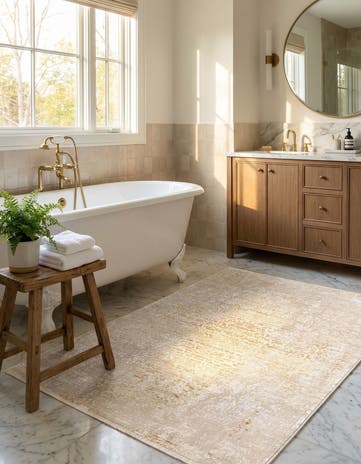 Ivory and Gold Deepa Rug