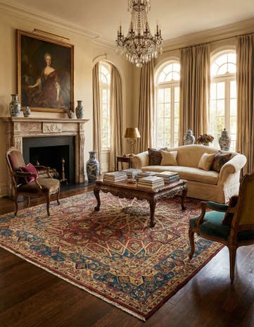 9' 10 x 12' 10 Hand Knotted Isfahan Persian Wool Rug