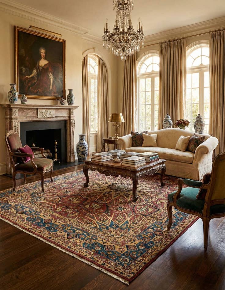 Detail image of 9' 10 x 12' 10  Hand Knotted Isfahan Persian Wool Rug