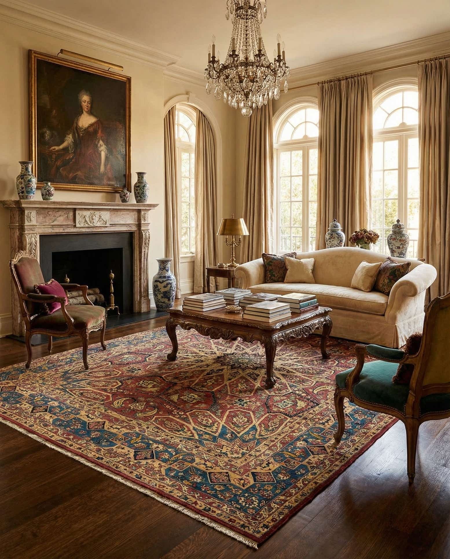9' 10 x 12' 10 Hand Knotted Isfahan Persian Wool Rug